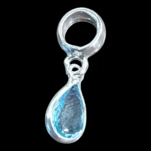 PINGENTE BERLOQUE GOTA CRISTAL AZUL