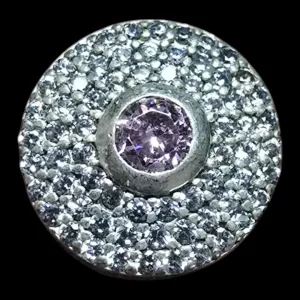 PINGENTE BERLOQUE PONTO DE LUZ CRISTAL ROSA CRAVEJADO ZIRC