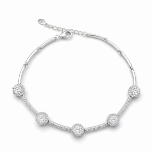 PULSEIRA LUXO CRAVEJADA PINGENTE REDONDO