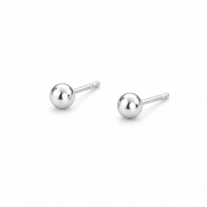 BRINCO BOLA DE PRATA 4mm