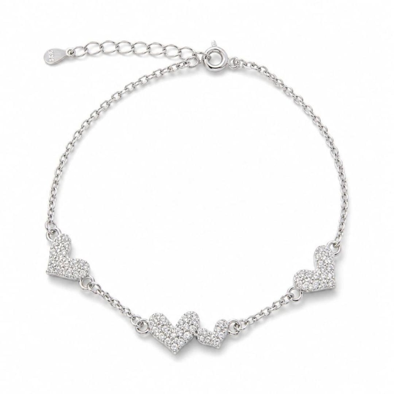 PULSEIRA 4 CORAÇÕES CRAVEJADOS