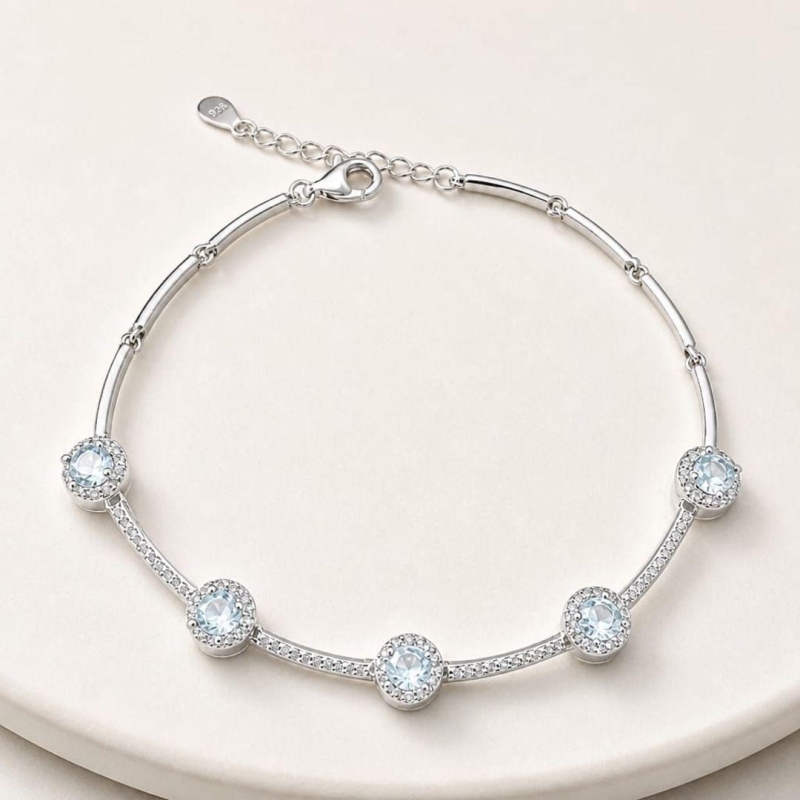 PULSEIRA LUXO CRAVEJADA PINGENTE REDONDO