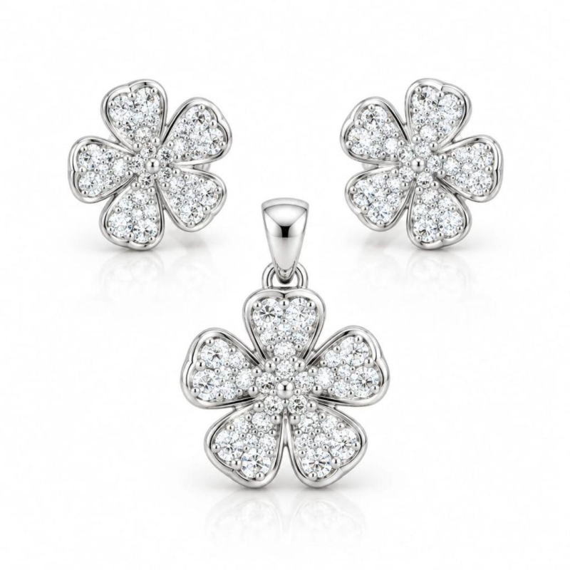 CONJUNTO FLOR CRAVEJADO
