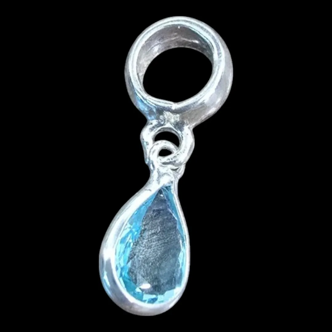 PINGENTE BERLOQUE GOTA CRISTAL AZUL