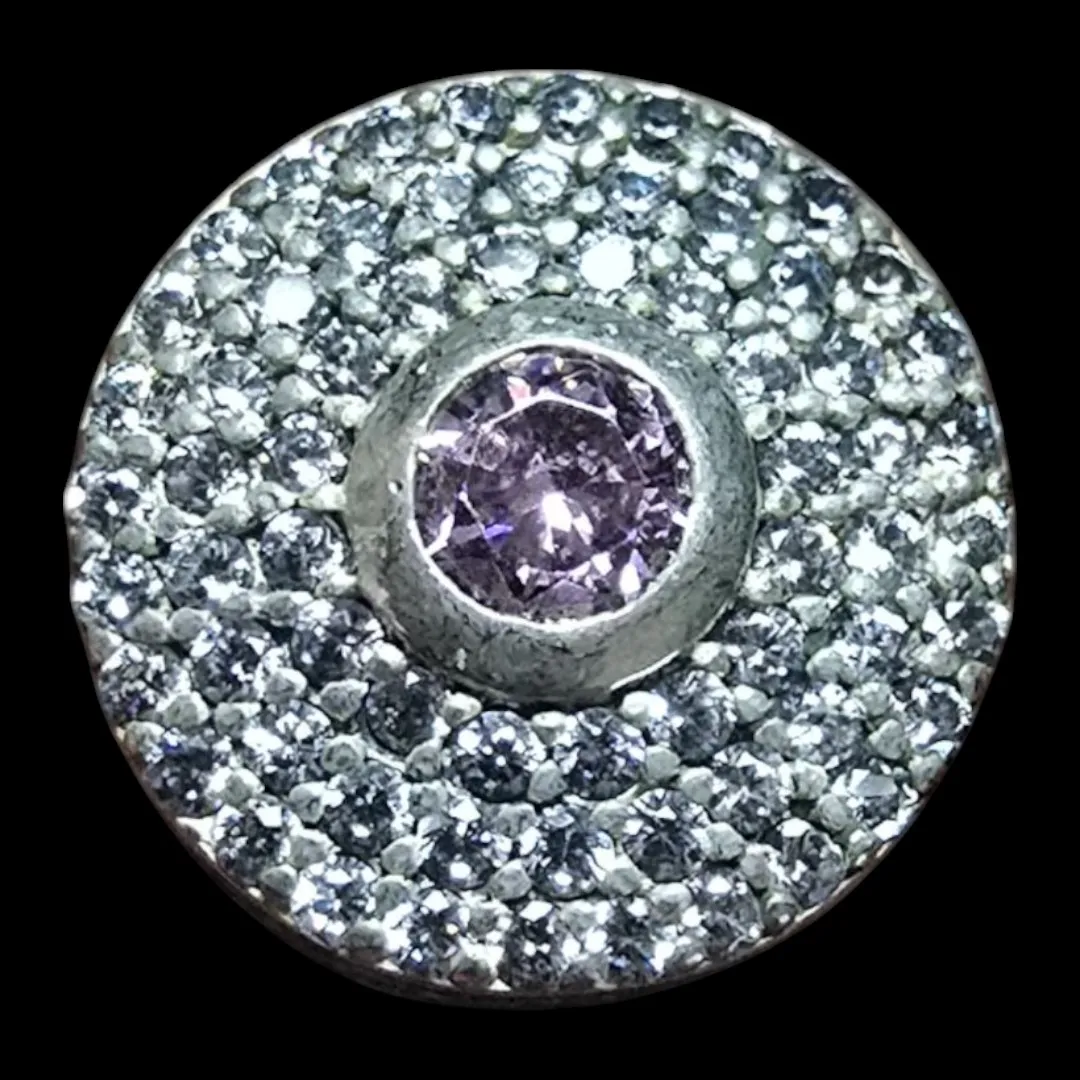 PINGENTE BERLOQUE PONTO DE LUZ CRISTAL ROSA CRAVEJADO ZIRC