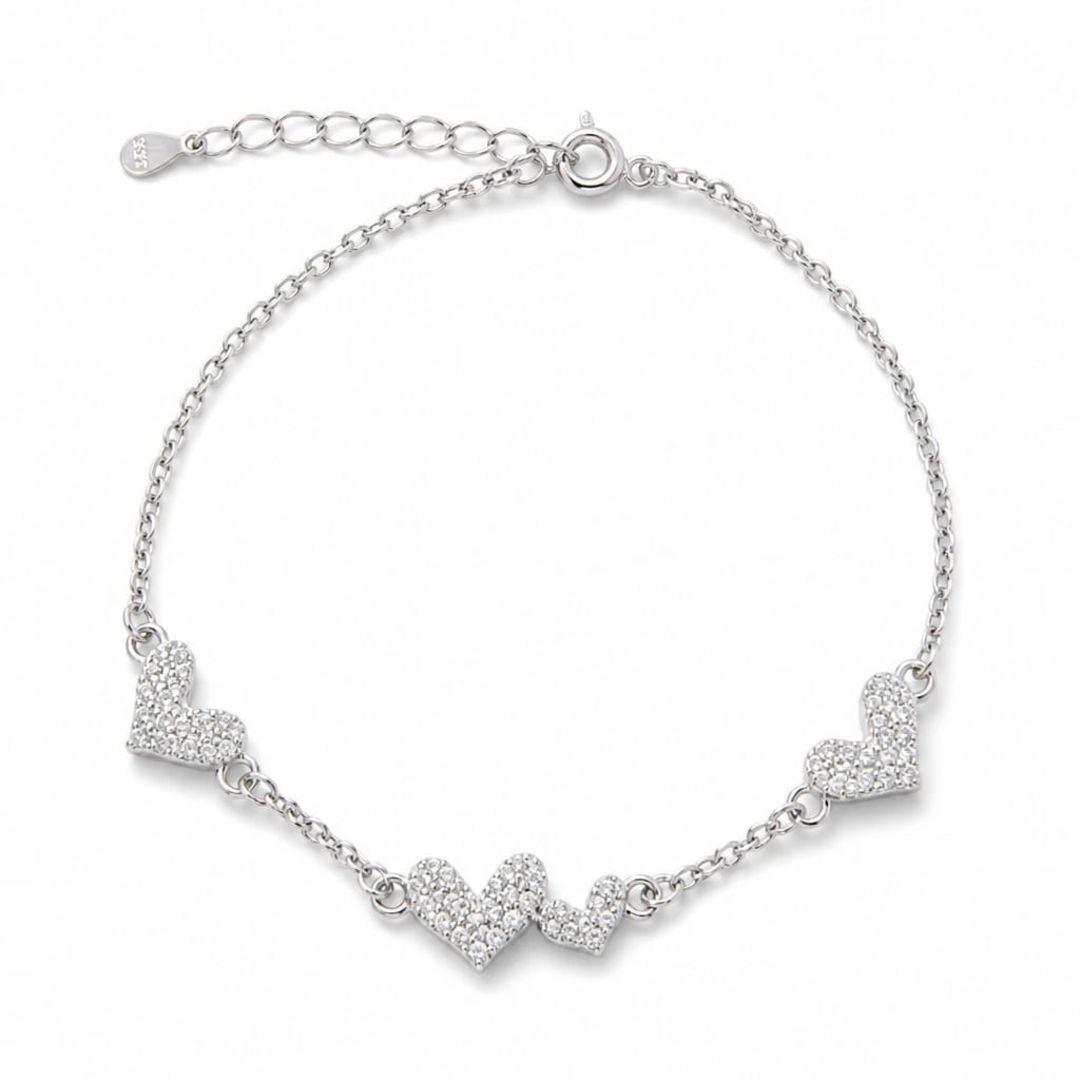 PULSEIRA 4 CORAÇÕES CRAVEJADOS